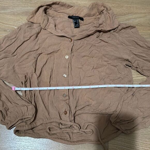 Forever 21 brown blouse size small - Picture 3 of 4